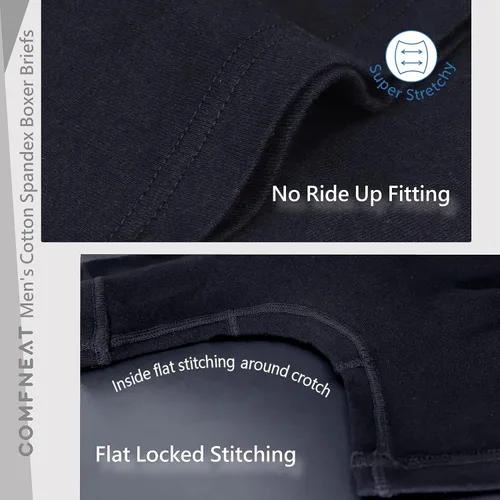 Vista 6 de Comfclean - Calzoncillos para hombre, 5 o 7 unidades, algodón y elastano, sin etiquetas, cómodos, suaves, elásticos