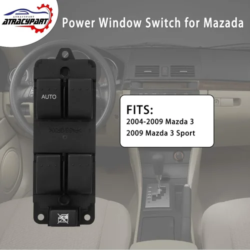Vista 3 de Interruptor principal de elevalunas eléctrico delantero izquierdo lado del conductor para Mazda 3 2004 2005 2006 2007 2008 2009 Mazda 3, 2009