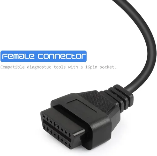 Vista 3 de FOXWELL OBD2 OBD II adaptador de cable convertidor de extensión de diagnóstico de 16 pines macho a hembra 1m/ 39 pulgadas