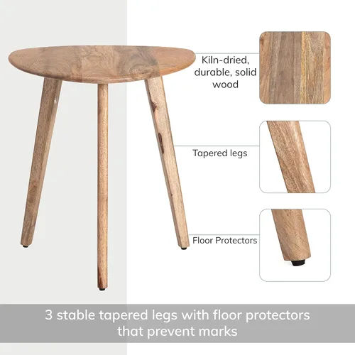 Vista 5 de MH London Wandsworth Mesa auxiliar de madera - Mesas grandes hechas a mano exclusivamente diseñadas - Mesa auxiliar triangular contemporánea
