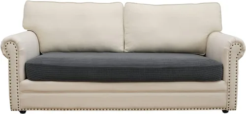 Vista 20 de Eismodra - Funda de sofá modular y en forma de L, funda para chaise longue, funda elástica mágica para sofá de 3 cojines en forma de L, funda