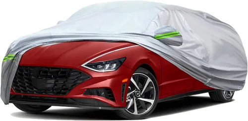 Vista 24 de TUCAREST - Funda de auto completa de 6 capas de alta calidad, diseño de cremallera de carcasa dura, impermeable, resistente a la intemperie