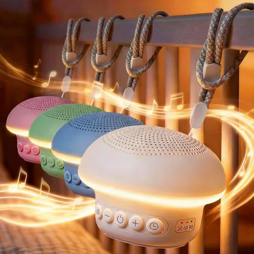 Vista 10 de Máquina de Sonido de Ruido Blanco Portátil con 20 Sonidos Relajantes, 48H de Tiempo de Reproducción, 3 Temporizadores y Luces Nocturnas, Memoria