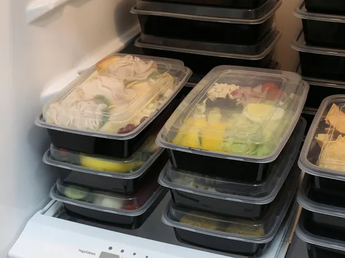 Vista 6 de Simple Houseware Paquete de 16 recipientes reutilizables de preparación de comidas de 28 onzas, 1 compartimento, sin BPA, apilables, aptos