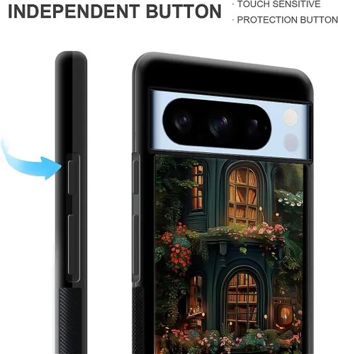 Vista 1624 de Compatible con Google Pixel 4A 5G Mobile Case Creative Acrylic Panel trasero Silicona Protección Grip especialmente diseñado para Google Pixel 4A 5G