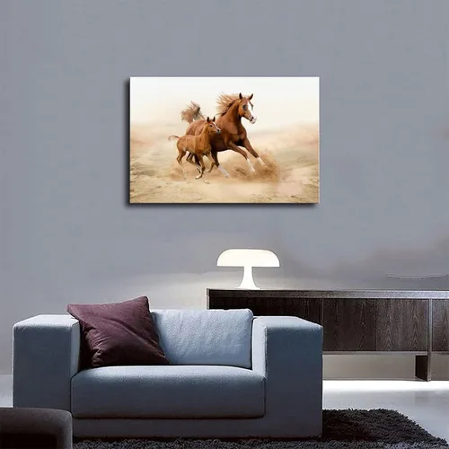 Vista 5 de Fyzuf Póster de caballo salvaje con retrato moderno de animales, póster de lienzo para decoración de dormitorio, paisaje deportivo, oficina