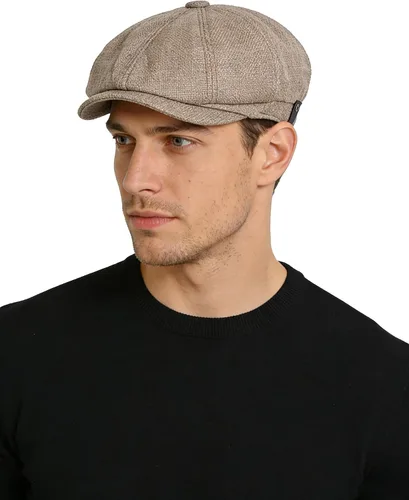 Vista 9 de SEAUR Newsboy - Gorra de 8 paneles para hombre, estilo vintage, estilo Gatsby, gorra plana y ajustable