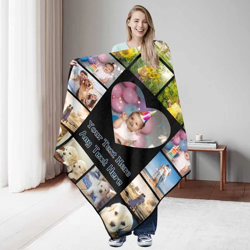 Vista 5 de Artsadd Manta personalizada con foto, mantas personalizadas para papá y abuelo, regalos del Día del Padre, manta conmemorativa para la familia