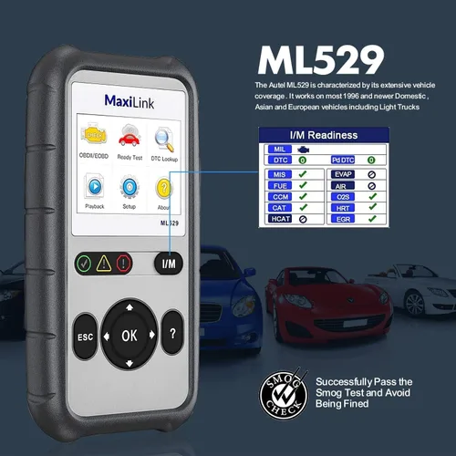 Vista 4 de Autel Escáner OBD2 ML529 Lector de código, escáner de código OBD2 con actualización de software de por vida, AutoVIN para DTC rápido, apagado