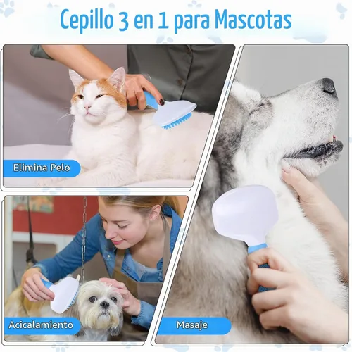Vista 5 de Kacctyen Cepillo de baño de silicona para perros con mango antideslizante