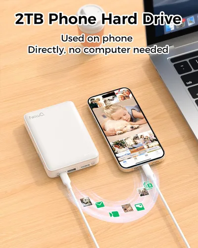 Vista 2 de NEWQ Disco duro para teléfono y computadora: dispositivo de almacenamiento flash USB Memory Stick para iPhone, iPad, MacBook compatible con Apple
