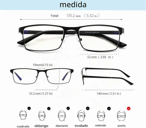 Vista 3 de JOO'RTI Gafas de luz azul para hombres, marco de metal, gafas falsas para computadora de videojuegos