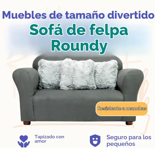 Vista 3 de Keet - Sofá infantil de peluche con almohadas decorativas