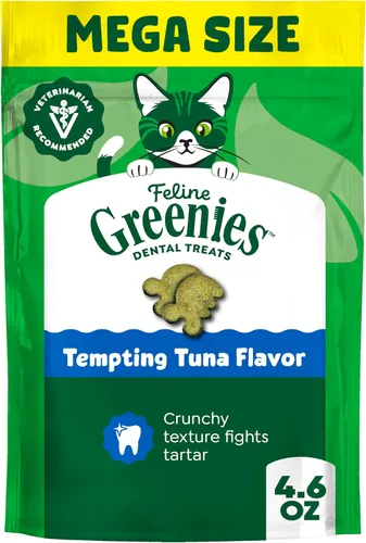 Vista 14 de Greenies Golosinas dentales naturales para gatos adultos recomendadas por veterinarios, tentador sabor a atún, bolsa de 2.1 oz