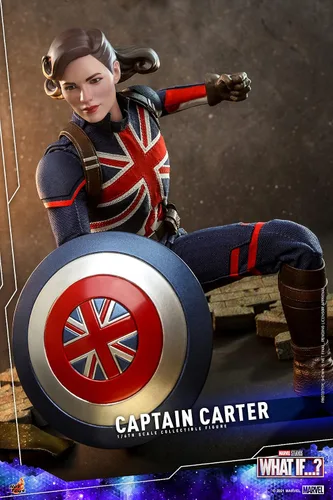 Vista 3 de Hot Toys 1:6 Capitán Carter - ¿Qué pasa si...?, Azul