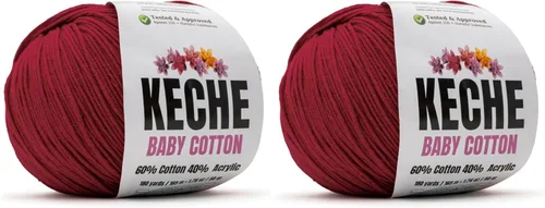 Vista 52 de Keche Hilo de Algodón, 60% Algodón 40% Hilo Acrílico, Hilo de Algodón Suave para Crochet y Tejer, Hilo Amigurumi 1 Madeja/Bola 1.76 Oz (50g) / 180
