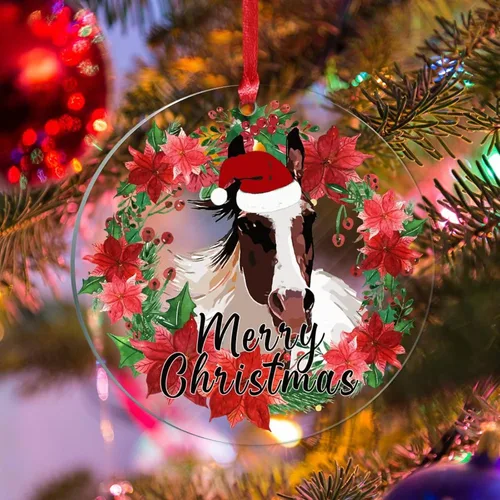 Vista 12 de Corona de Navidad, adorno colgante de árbol de Navidad, sombrero de Feliz Navidad, decoración de árbol de Navidad, adornos de Navidad acrílicos