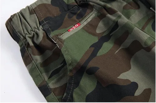 Vista 4 de LOKTARC - Pantalones de chándal con cordón para niños, diseño de camuflaje