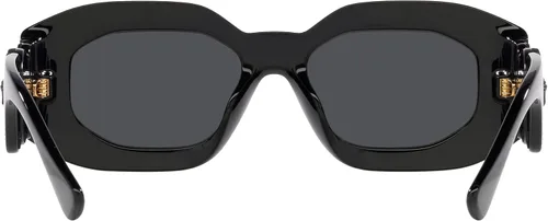 Vista 4 de Versace Gafas de sol para hombre, montura negra, lentes gris oscuro, 2.087in