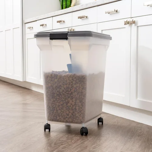 Vista 35 de Contenedor hermético para almacenamiento de alimentos Iris Premium, Bronceado, pequeño Wheels for Mobility, Airtight Seal, BPA-Free, Best for Bird