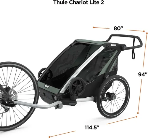 Vista 3 de Thule Chariot Lite - Remolque y cochecito multideportivo Agave
