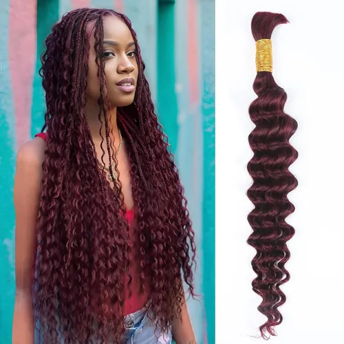 Vista 11 de RESACA 1 paquete de 14 pulgadas, 1 paquete de 14 pulgadas, cabello humano virgen brasileño rizado 10A para trenzar, sin trama, 10A, para trenzas #27