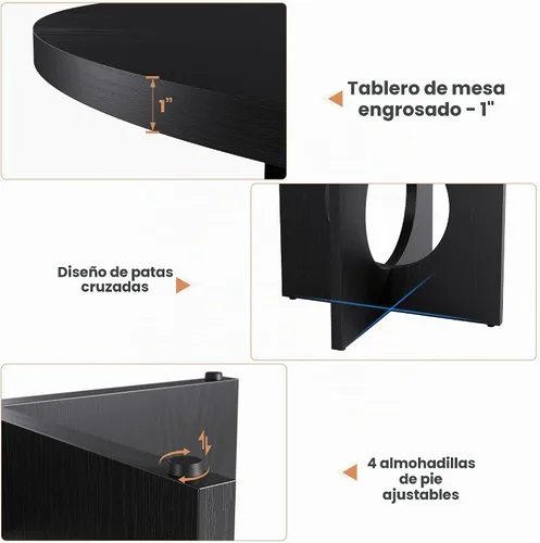 Vista 5 de Mesa de comedor redonda Garvee de 47" para 4-6 personas - Mesa de cocina circular con base de pedestal resistente, mueble de comedor para ahorrar