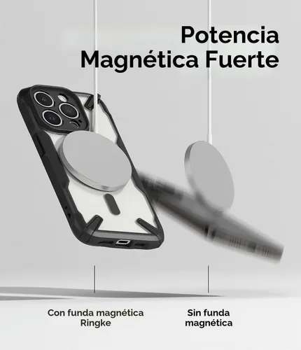 Vista 7 de Ringke Funda para iPhone 15 Pro [Fusion-X Magnetic Matte Black]