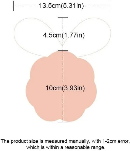 Vista 4 de 2 pares de brasier invisible con adhesivo para levantamiento de senos, sin tirantes, brasier invisible de silicona, con forma de orejas de conejo