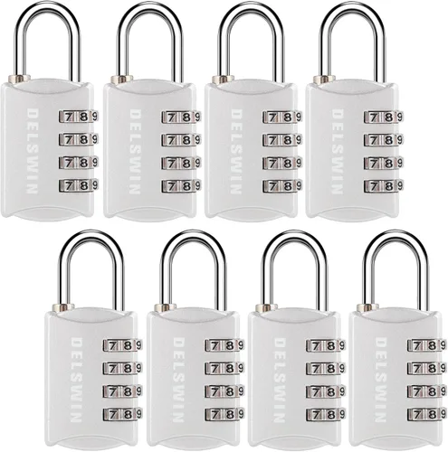 Vista 9 de DELSWIN Cerradura de combinación pequeña para taquilla, mini cerradura combinada de 4 dígitos para mochila y equipaje, candado de combinación