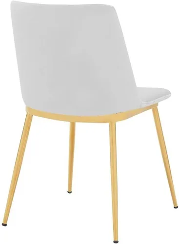 Vista 6 de Messina - Juego de 2 sillas modernas de terciopelo y metal dorado con patas de comedor