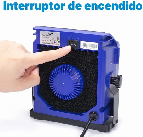 Vista 5 de WEP 948DQ-I - Herramienta extractora de humos con doble filtrado, manos de ayuda, ángulo de inclinación ajustable, guardabarros para estación