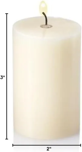 Vista 2 de Richland® Juego de 20 velas de pilar de 2 x 3 pulgadas, color marfil sin perfume