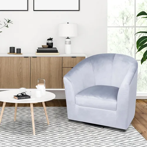 Vista 7 de Ariana Silla Giratoria de Barril de 360 Grados Silla de Acento Giratoria para Sala de Estar con Reposabrazos Silla de Acento Pequeña para el Hogar