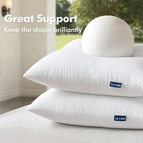 Vista 4 de MIULEE Paquete de 4 rellenos de almohada para exteriores de 12x18 pulgadas, rellenos de almohada decorativos resistentes al agua, relleno