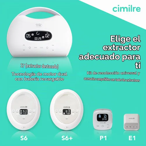 Vista 7 de Extractor de leche eléctrico doble recargable Cimilre S7 Dual Pro