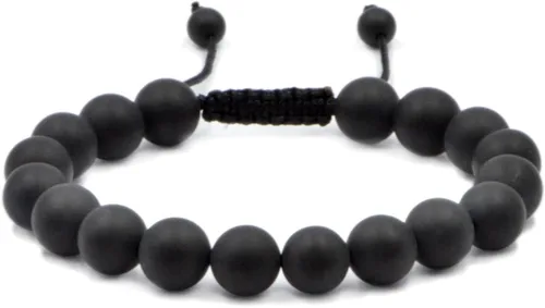Vista 15 de AD Beads - Pulseras de gemas naturales de 0.39 pulgadas, cristales de sanación, macramé ajustable de 7 a 9 pulgadas