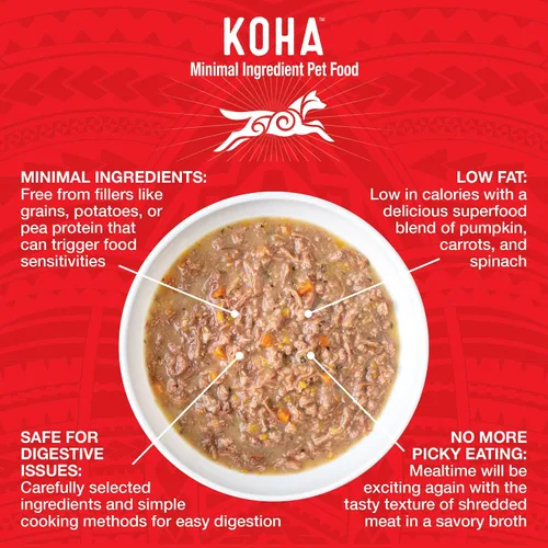 Vista 2 de KOHA Pure Shreds - Entrada de carne para perros, latas de 12.5 onzas (paquete de 12)