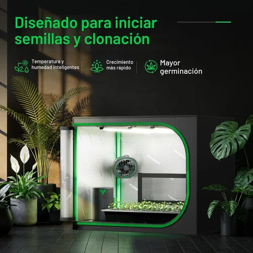Vista 2 de VIVOSUN - Kit de tienda de campaña clon de 24 x 16 x 20 pulgadas, para germinación de plantas, clonación
