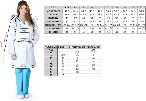 Vista 3 de Natural Uniforms Abrigo de laboratorio para mujer de 41 pulgadas