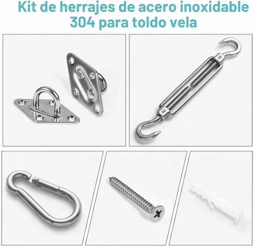 Vista 3 de HOMPER Kit de herrajes para toldo de 6 pulgadas, acero inoxidable 304