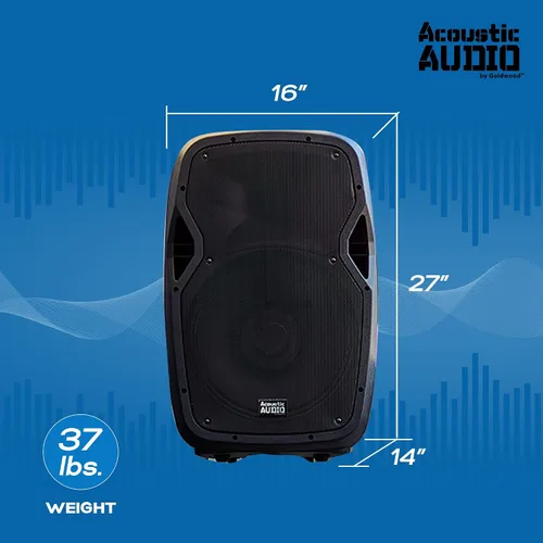 Vista 3 de Acoustic Audio by Goldwood 1000W Altavoz Bluetooth con LED intermitente, gran sistema de sonido PA enchufable con soporte, micrófono y control