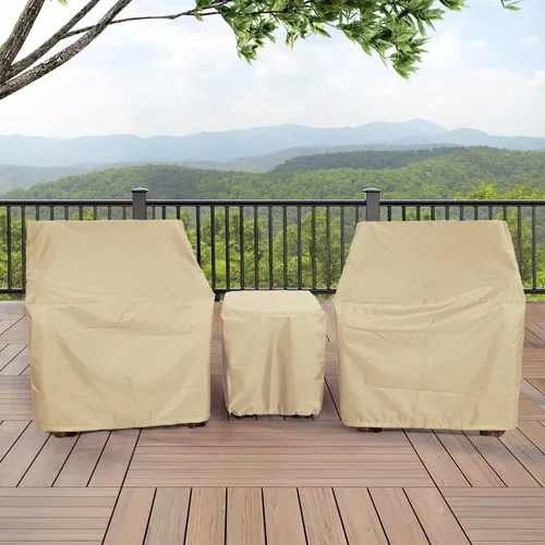 Vista 5 de Fundas para muebles de patio, funda impermeable para muebles de exterior, fundas para muebles de patio para 3 piezas, juego de fundas de sofá