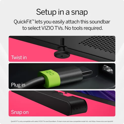 Vista 10 de VIZIO Barra de sonido 2.0 con Dolby Atmos y DTS:X, altavoz Bluetooth, compatible con QuickFit™ - SV200M-08 (nuevo, modelo 2024)