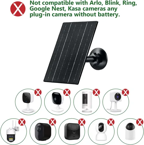Vista 4 de Zivif Panel solar de 4 W para cámaras de seguridad, cargador solar de 5 V con puertos micro USB/USB-C, impermeable IP65, montaje ajustable de 360°