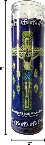 Vista 3 de Nuestro Padre de los Milagros (Senor de Los Milagros) Vela Devocional Púrpura