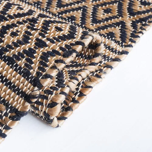 Vista 5 de SAFAVIEH Natural Fiber Collection NF379Z - Alfombra de pasillo de 2 pies 3 pulgadas x 8 pies, color negro y natural, tejido plano, diseño geométrico