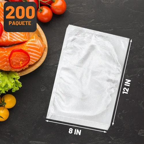 Vista 5 de Bolsas Selladoras al Vacío, 200 Cuartos Sin BPA de 8x12 Pulgadas para Food Saver, Seal a Meal, Weston. Bolsas de Almacenamiento de Alimentos al