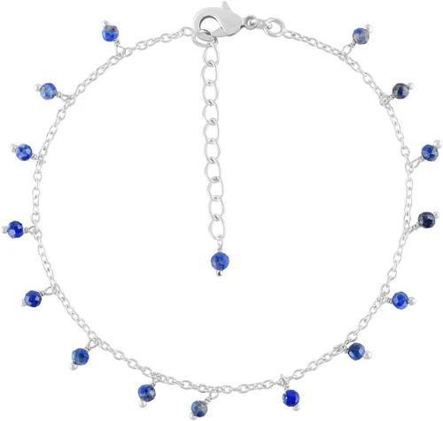 Vista 82 de Yanara Tobilleras de piedras preciosas para mujer, piedra natal natural, chapada en plata, joyería hecha a mano en 8.5 + 1.5 pulgadas, cristales