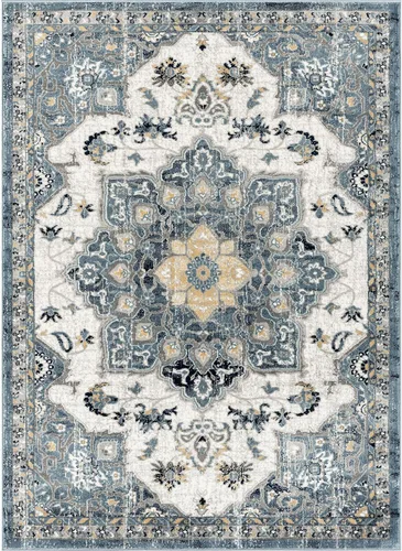 Vista 3 de LUXE WEAVERS Alfombra marroquí bohemia, 6 x 9, azul